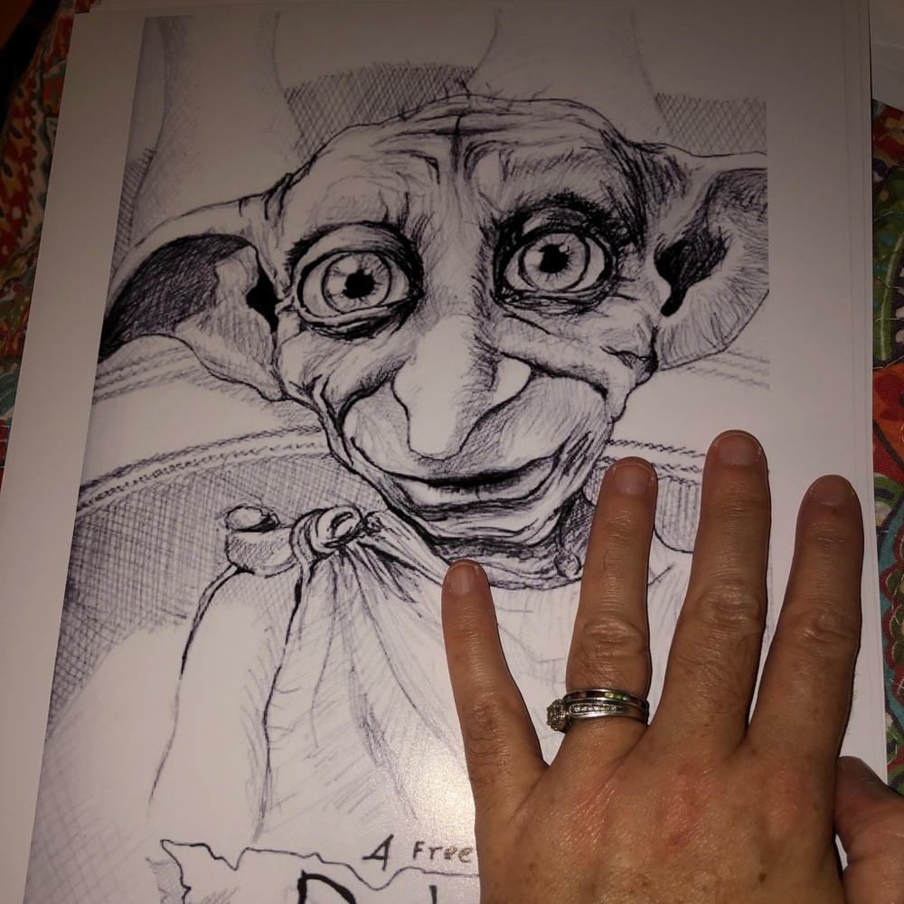 DOBBY(Harry Potter)B&W ART PRINT - Picture 4 of 5